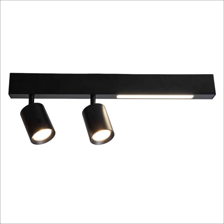 Світлодіодний точковий світильник MAGNET LED/5W/230V + 2xGU10/60W 3000/4000K чорний