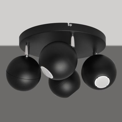 Світлодіодний точковий світильник MIDWAY 4xGU10/6,5W/230V чорний