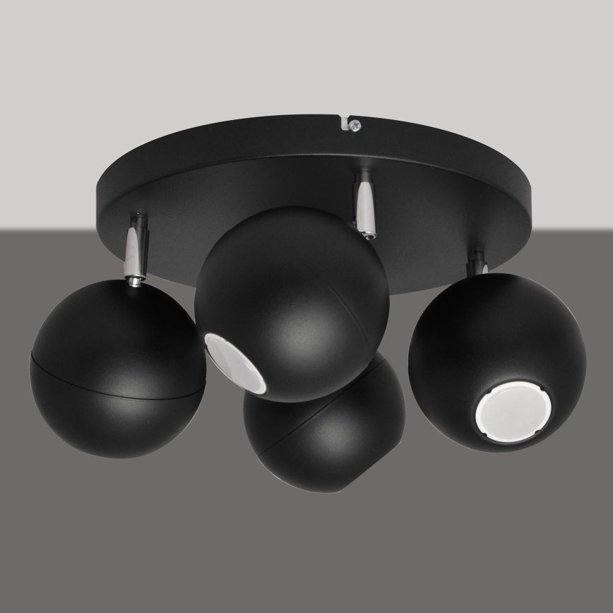 Світлодіодний точковий світильник MIDWAY 4xGU10/6,5W/230V чорний