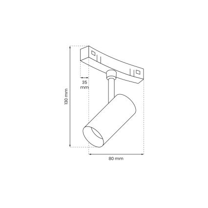 Світлодіодний точковий світильник для трекової системи MAGNETIC TRACK LED/7W/48V 4000K чорний
