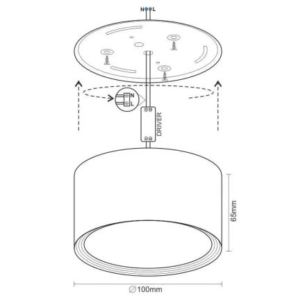 Світлодіодний точковий світильник LED/12W/230V 4000K діаметр 10 см білий