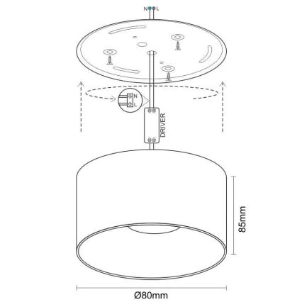 Світлодіодний точковий світильник LED/12W/230V 4000K діаметр 8 см білий