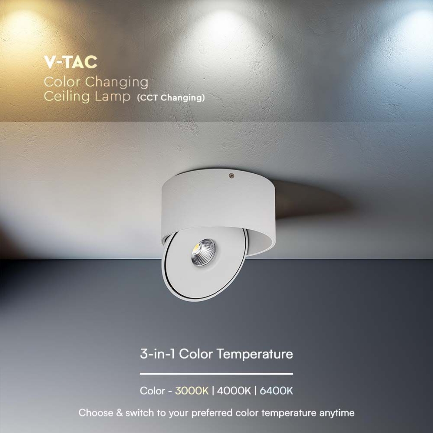 LED Гнучкий точковий світильник LED/28W/230V 3000/4000/6400K CRI 90 білий