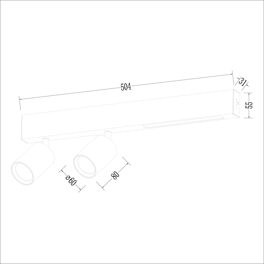 Світлодіодний точковий світильник MAGNET LED/5W/230V + 2xGU10/60W 3000/4000K білий