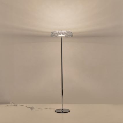 Світлодіодний торшер LED/10W/230V 3000K глянцевий хром