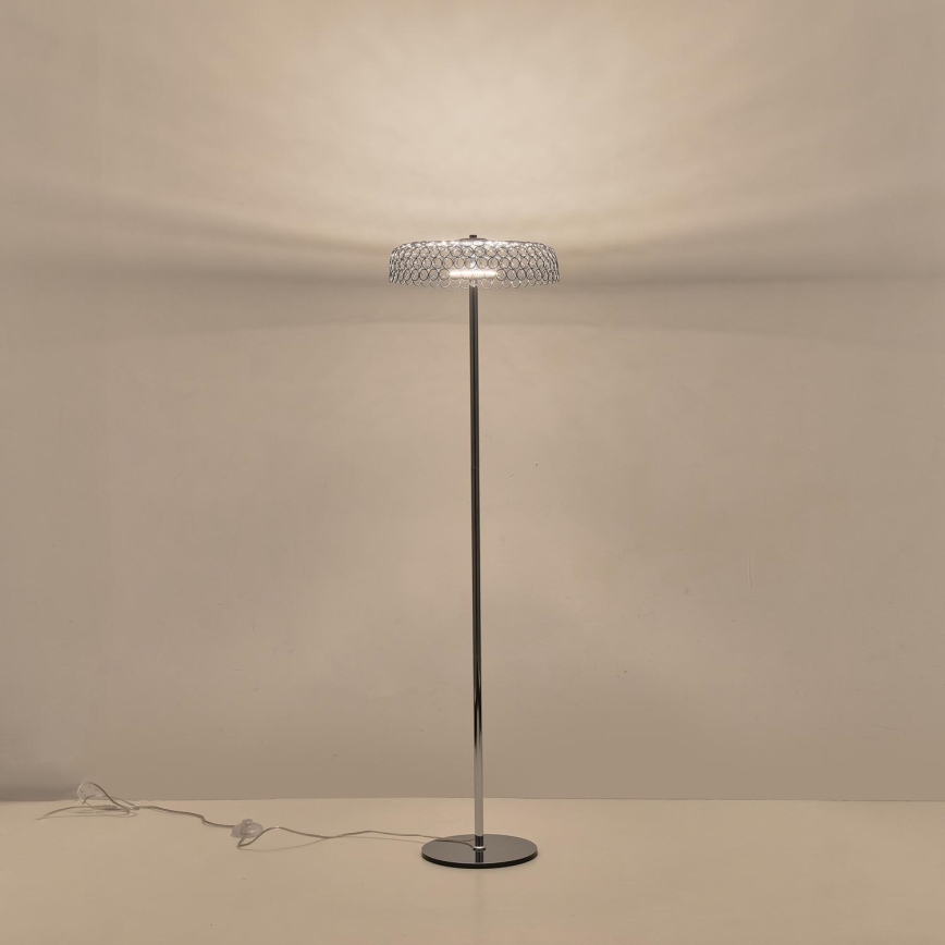 Світлодіодний торшер LED/10W/230V 3000K глянцевий хром