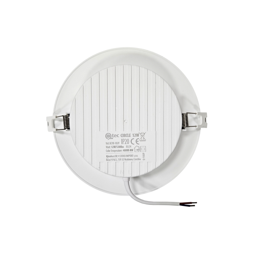 Світлодіодний вбудований світильник CIRCLE LED/12W/230V 4000K діаметр 17 см білий