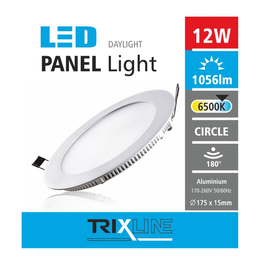 Світлодіодний вбудований світильник CIRCLE LED/12W/230V 6500K діаметр 17,5 см білий