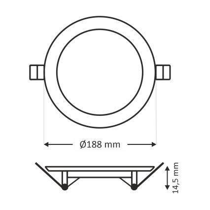 Світлодіодний вбудований світильник CIRCLE LED/15W/230V 6500K діаметр 18,8 см білий