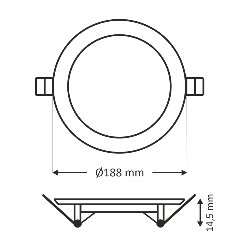 Світлодіодний вбудований світильник CIRCLE LED/15W/230V 6500K діаметр 18,8 см білий