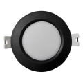 Світлодіодний вбудований світильник CIRCLE LED/3W/230V 4000K діаметр 9 см чорний