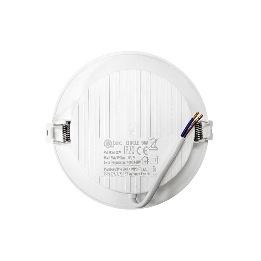Світлодіодний вбудований світильник CIRCLE LED/9W/230V 4000K діаметр 14,5 см білий