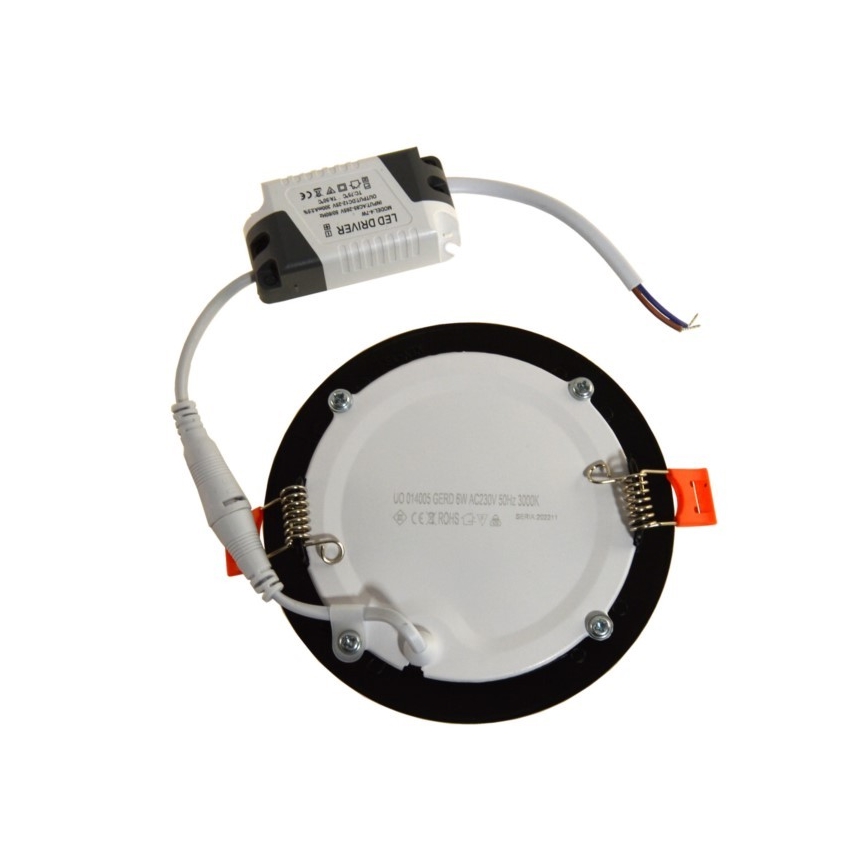 Світлодіодний вбудований світильник GERD LED/6W/230V 3000K чорний