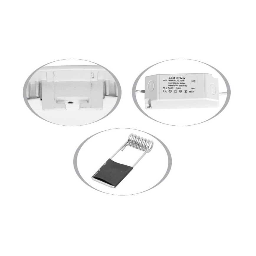 Вбудований стельовий LED світильник для ванної LADA LED/18W/230V 2700K IP44