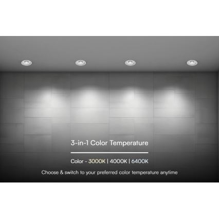 Світлодіодний вбудований світильник LED/12W/230V 3000/4000/6400K ø 8,6 см білий