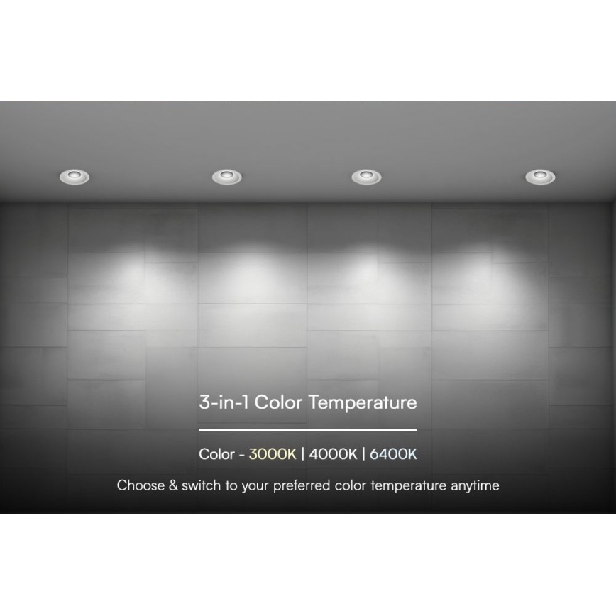 Світлодіодний вбудований світильник LED/12W/230V 3000/4000/6400K ø 8,6 см білий