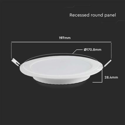 Світлодіодний вбудований світильник LED/12W/230V 6500K