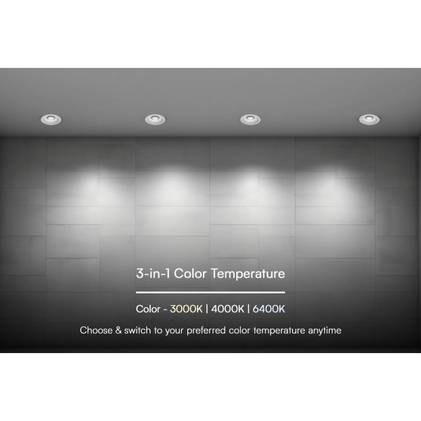 Світлодіодний вбудований світильник LED/24W/230V 3000/4000/6400K ø 13,5 см білий