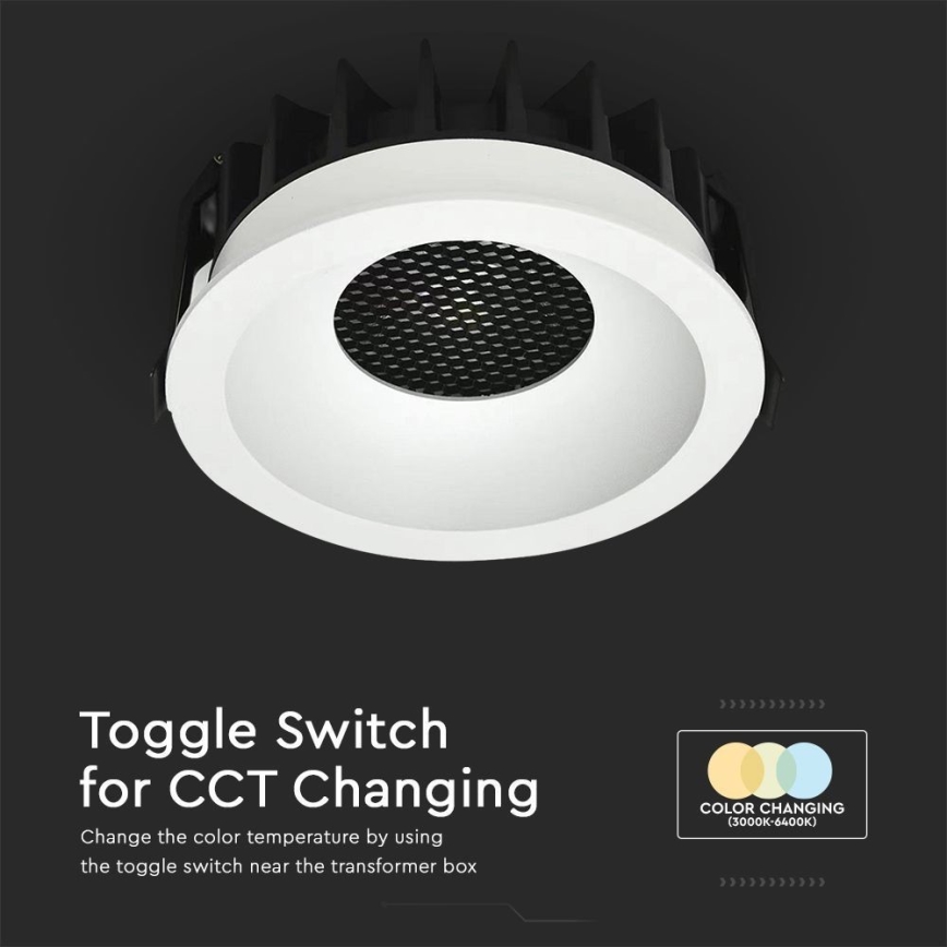 Світлодіодний вбудований світильник LED/24W/230V 3000/4000/6400K ø 13,5 см білий