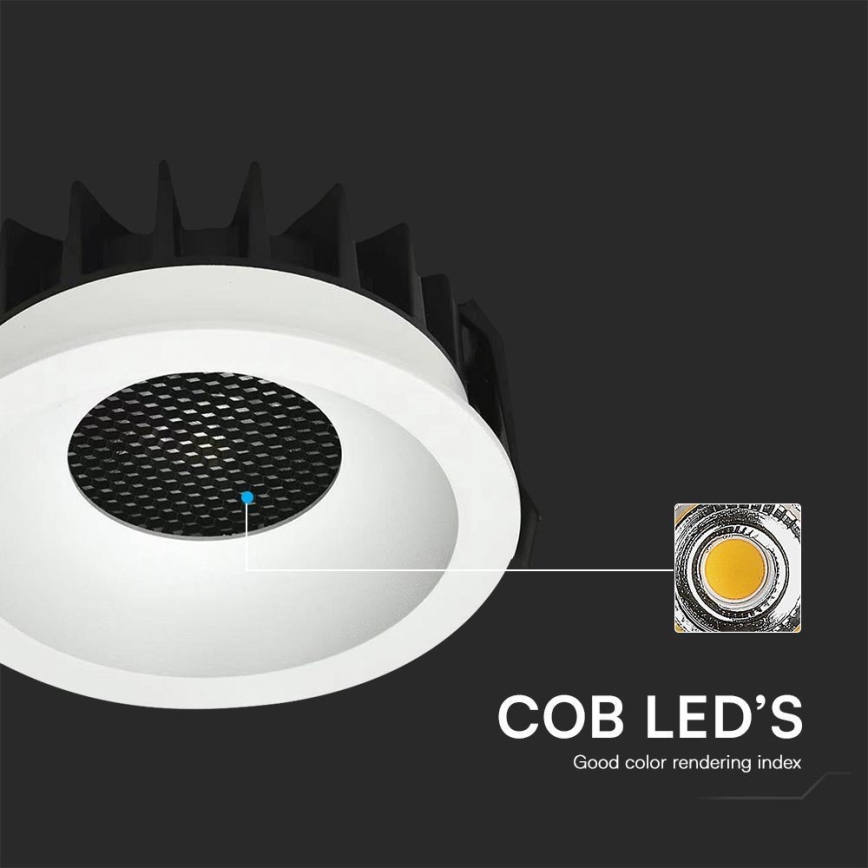 Світлодіодний вбудований світильник LED/24W/230V 3000/4000/6400K ø 13,5 см білий