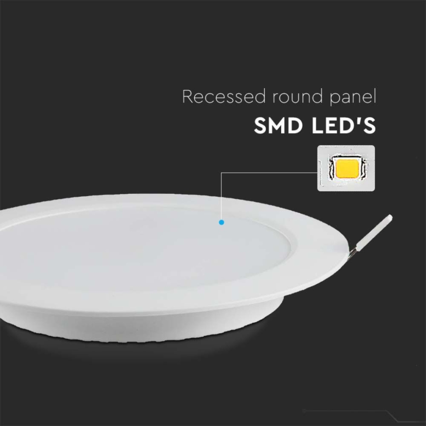 Світлодіодний вбудований світильник LED/3W/230V діаметр 9,5 см 6500K білий