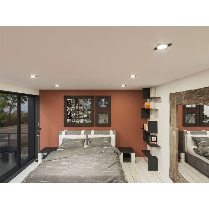 Світлодіодний вбудований світильник LED/6W/230V 3000K 8,5x8,5 см чорний