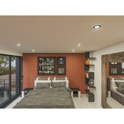 Світлодіодний вбудований світильник LED/6W/230V 3000K діаметр 8,5 см чорний