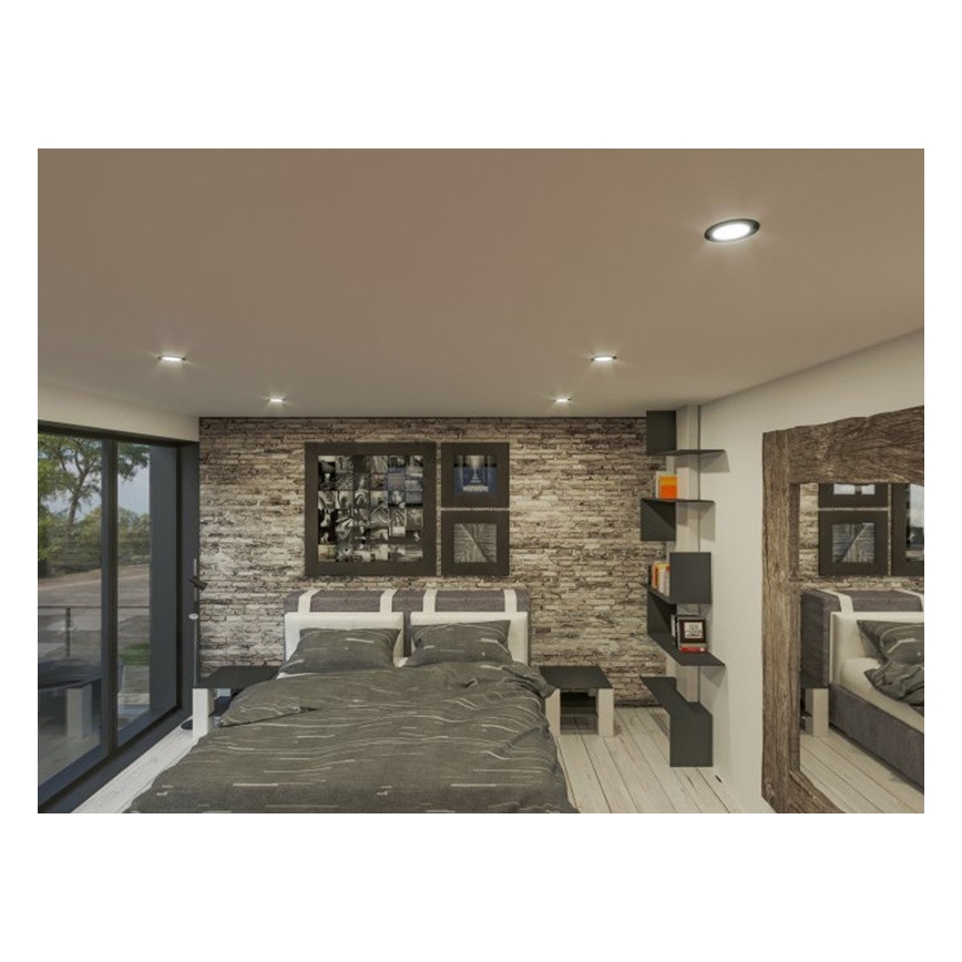 Світлодіодний вбудований світильник LED/6W/230V 4000K діаметр 8,5 см чорний