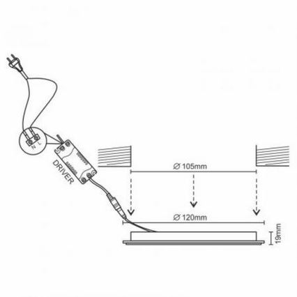 Світлодіодний вбудований світильник LED/6W/230V