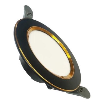 Світлодіодний вбудований світильник LED/7,5W/230V 4000K чорний/золотий