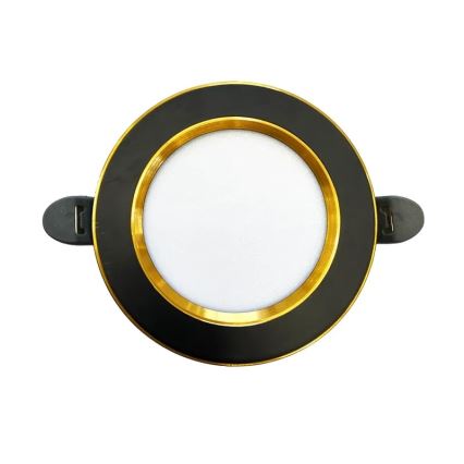 Світлодіодний вбудований світильник LED/7,5W/230V 4000K чорний/золотий