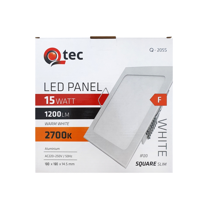 Світлодіодний вбудований світильник QTEC LED/15W/230V 2700K 19x19 см
