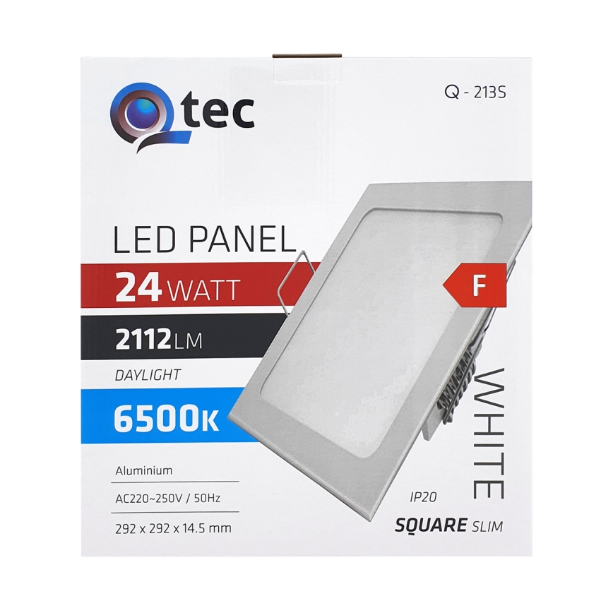 Світлодіодний вбудований світильник QTEC LED/24W/230V 6500K 29,2x29,2 см