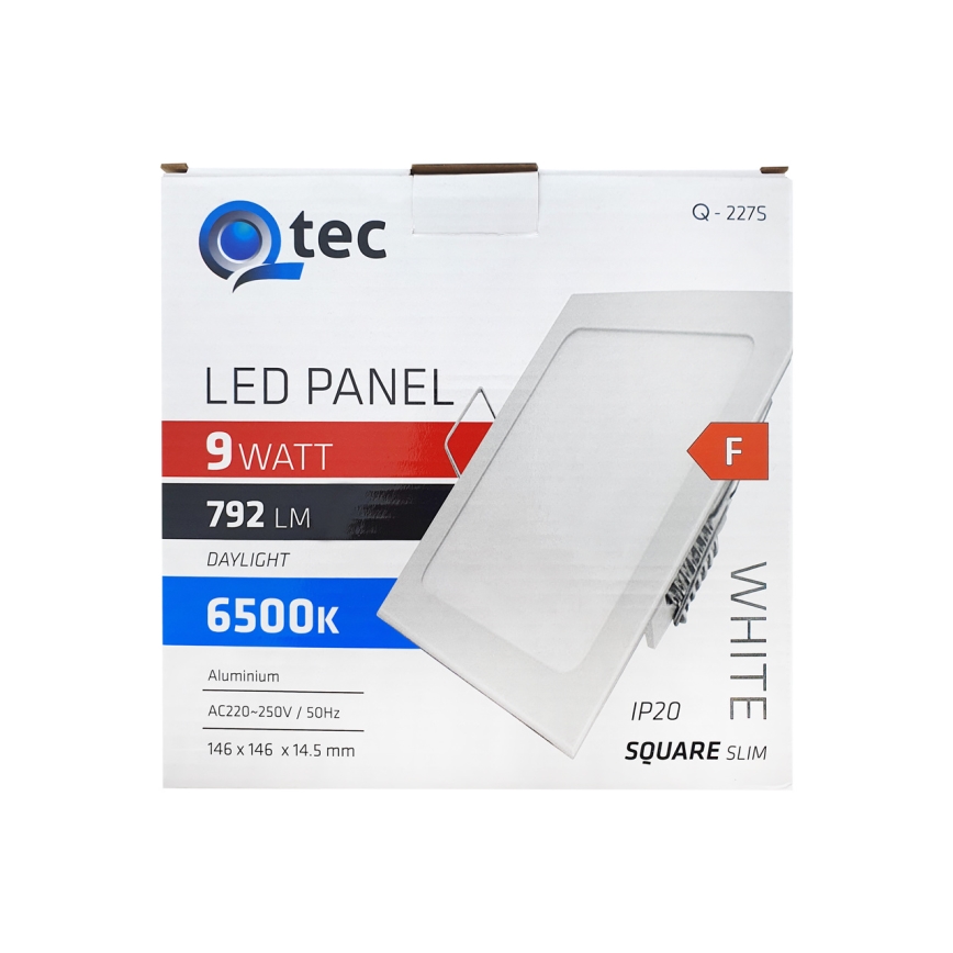 Світлодіодний вбудований світильник QTEC LED/9W/230V 6500K 14,6x14,6 см