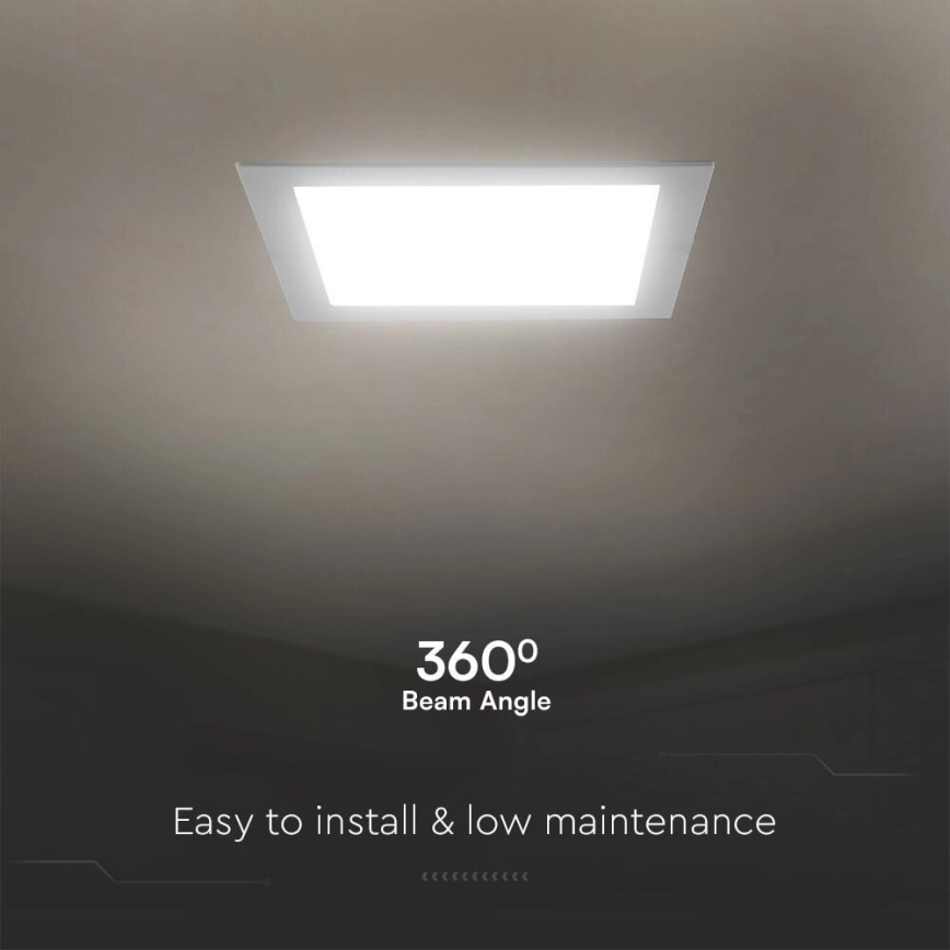 Світлодіодний вбудований світильник SAMSUNG CHIP LED/18W/230V 4000K 22x22 см білий