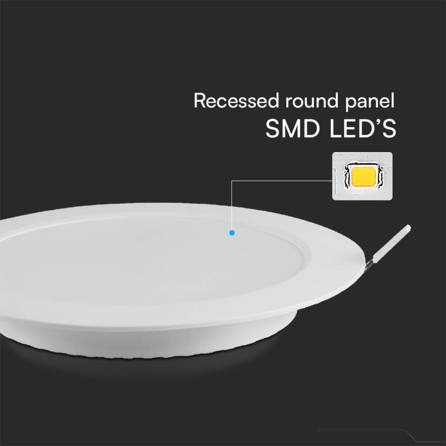 Світлодіодний вбудований світильник SAMSUNG CHIP LED/18W/230V 6500K діаметр 22 см білий