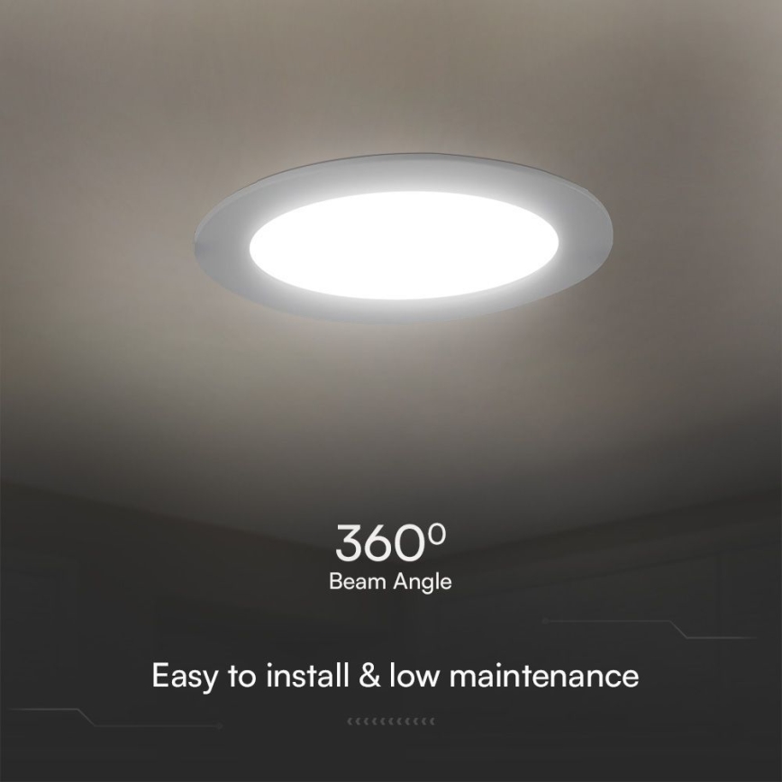 Світлодіодний вбудований світильник SAMSUNG CHIP LED/24W/230V 3000K діаметр 29,4 см білий