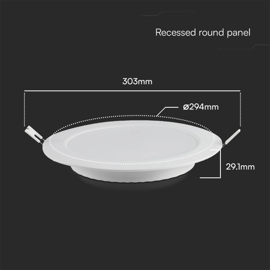 Світлодіодний вбудований світильник SAMSUNG CHIP LED/24W/230V 3000K діаметр 29,4 см білий