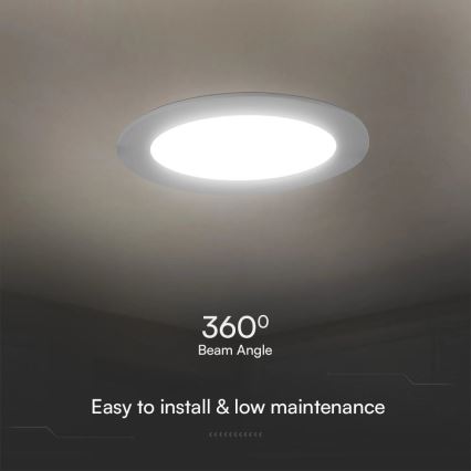 Світлодіодний вбудований світильник SAMSUNG CHIP LED/24W/230V 6500K діаметр 29,4 см білий