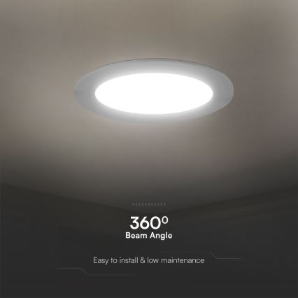 Світлодіодний вбудований світильник SAMSUNG CHIP LED/6W/230V 3000K діаметр 12 см білий
