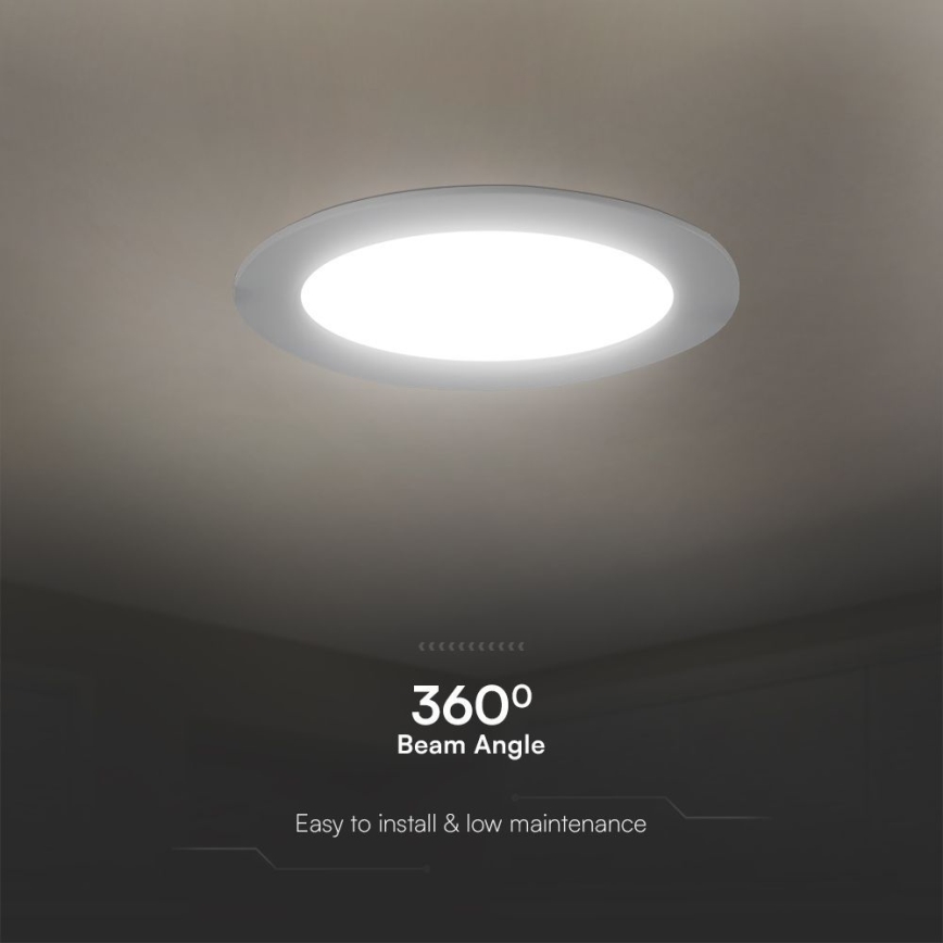 Світлодіодний вбудований світильник SAMSUNG CHIP LED/6W/230V 3000K діаметр 12 см білий