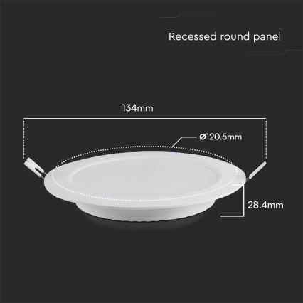 Світлодіодний вбудований світильник SAMSUNG CHIP LED/6W/230V 3000K діаметр 12 см білий