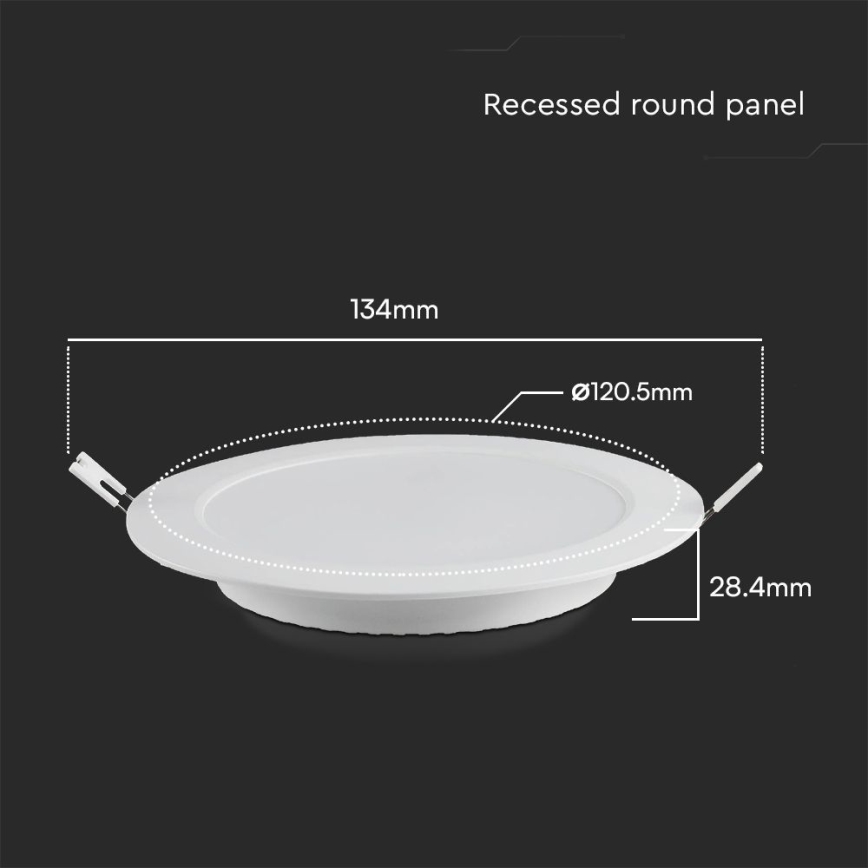 Світлодіодний вбудований світильник SAMSUNG CHIP LED/6W/230V 3000K діаметр 12 см білий