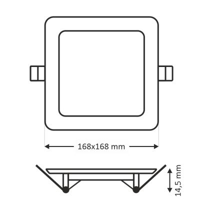 Світлодіодний вбудований світильник SQUARE LED/12W/230V 4200K 16,8x16,8 см білий