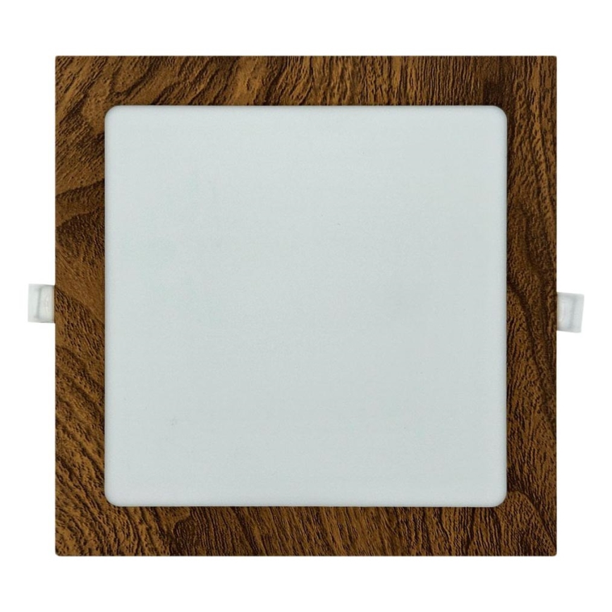 Світлодіодний вбудований світильник SQUARE LED/18W/230V 4200K 22x22 см коричневий