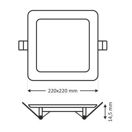Світлодіодний вбудований світильник SQUARE LED/18W/230V 4200K 22x22 см коричневий