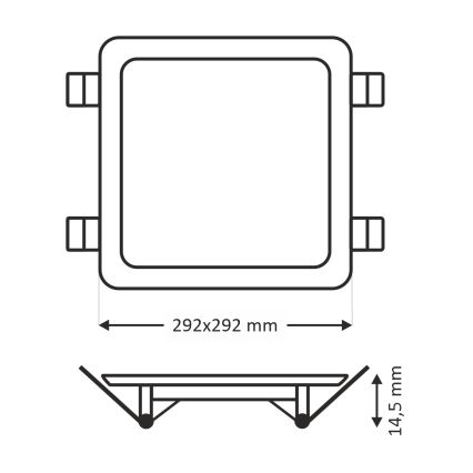 Світлодіодний вбудований світильник SQUARE LED/24W/230V 4200K 29,2x29,2 см коричневий