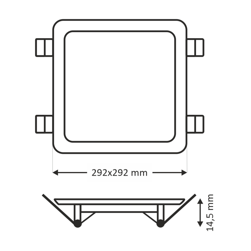Світлодіодний вбудований світильник SQUARE LED/24W/230V 4200K 29,2x29,2 см коричневий