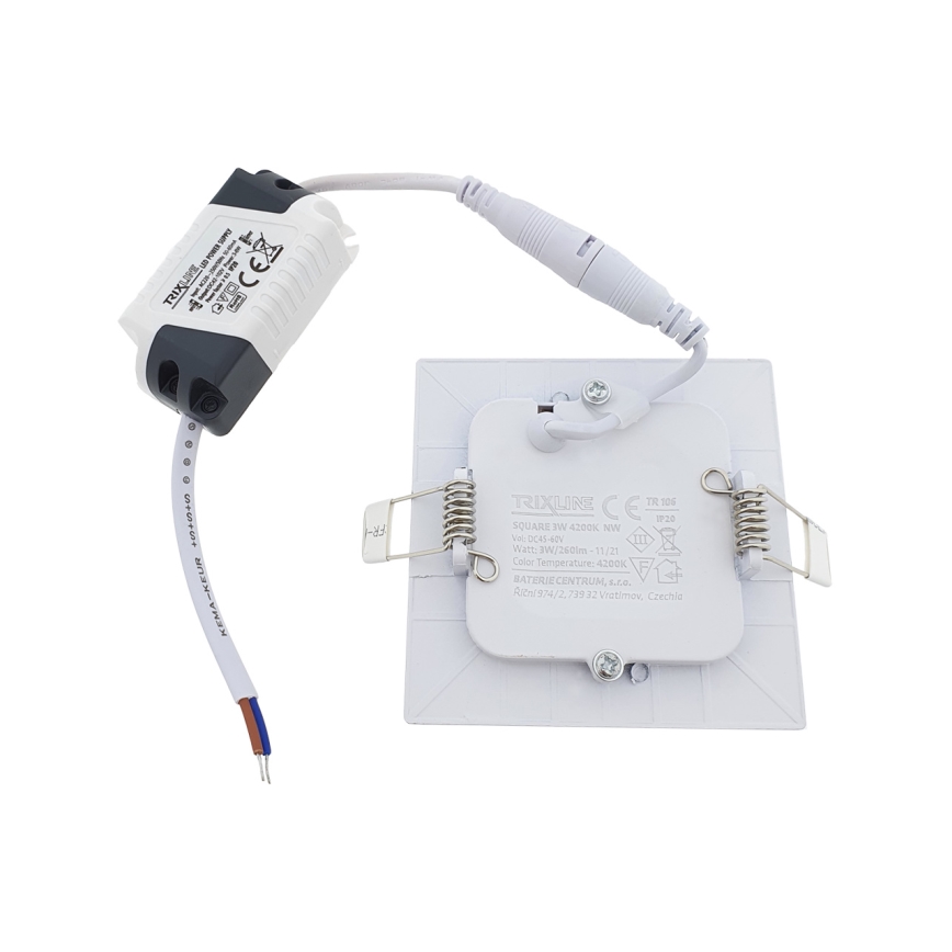 Світлодіодний вбудований світильник SQUARE LED/3W/230V 4200K 8,3x8,3 см білий