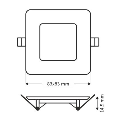 Світлодіодний вбудований світильник SQUARE LED/3W/230V 4200K 8,3x8,3 см білий